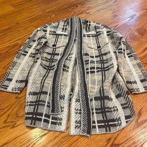 By Design Woman’s Grey Plaid Cardigan Size L